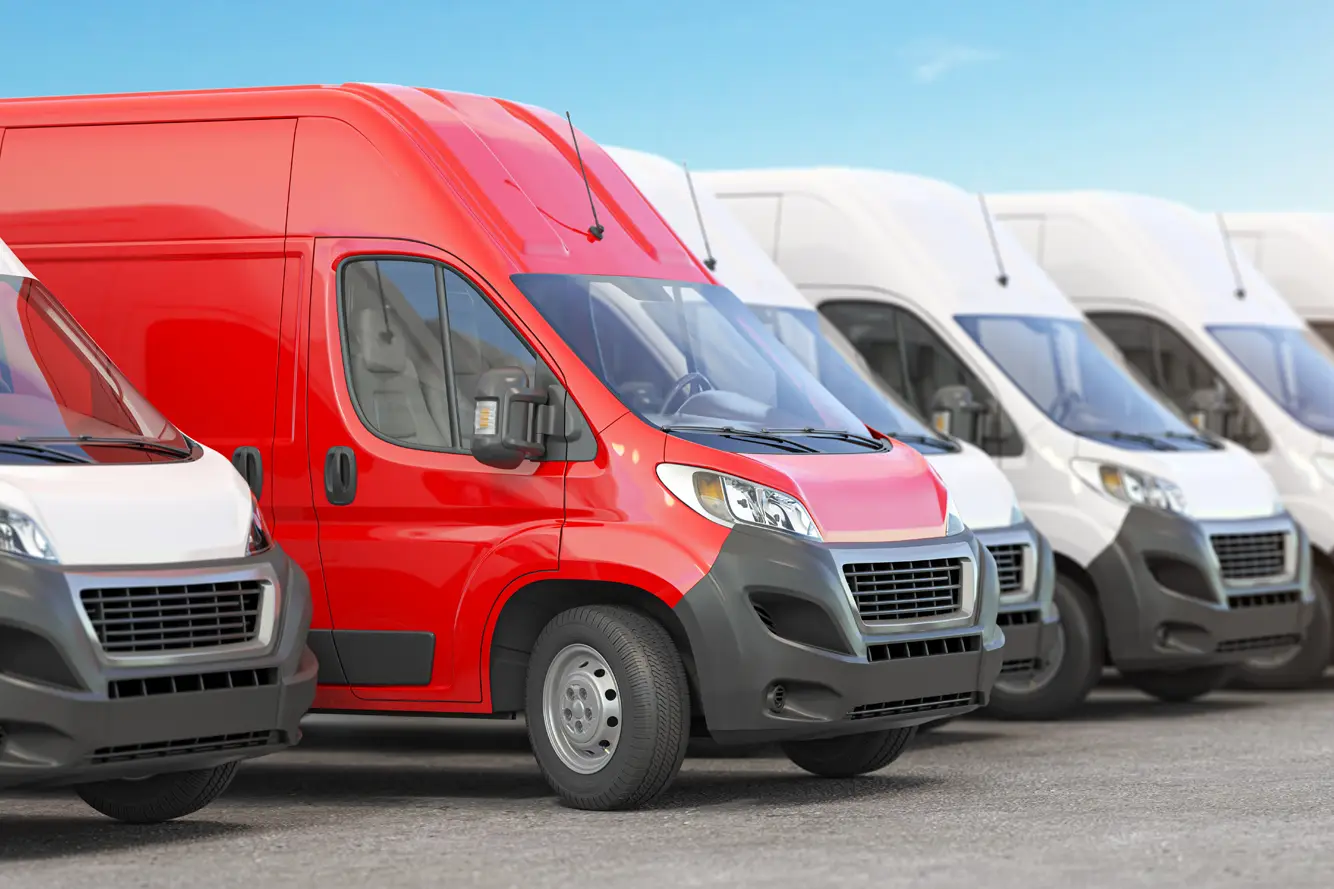 Mehrere Transporter in einem Firmen Fuhrpark welche ein Nutzfahrzeuggutachten benötigen